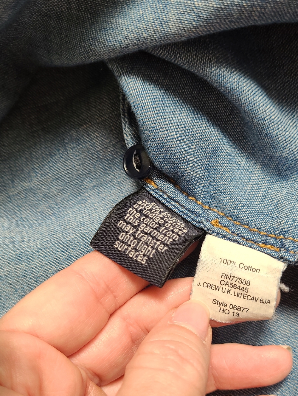 J. Crew Light Blue Denim Popover Shirt Size 2 - Picture 4 of 6
